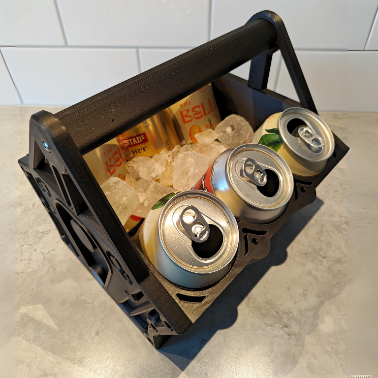 V6 Motor Tasarımı 6lı Kutu ve Şişe Taşıyıcı - Dayanıklı 3D Baskı