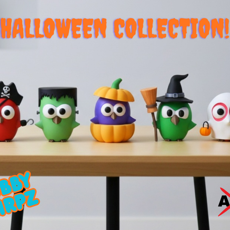 Sevimli Şirin Kuşlar Halloween Koleksiyonu - 3D Baskı Dekor