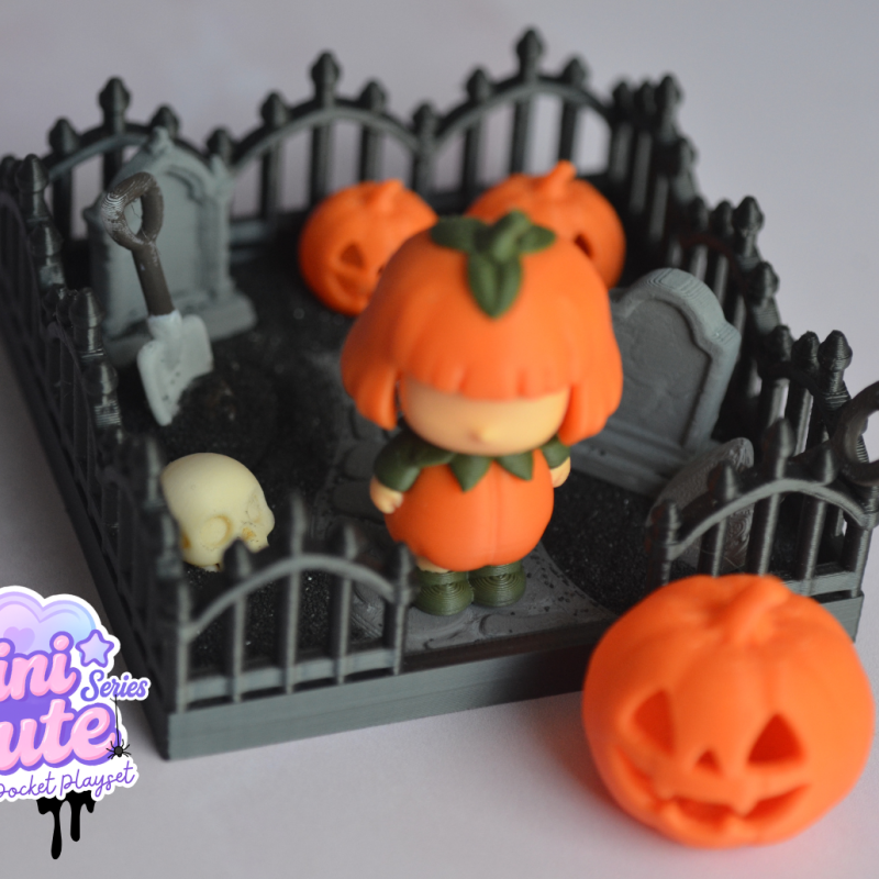 Sevimli Cadılar Bayramı Bahçesi - 3D Baskı Mini Oyuncak Seti