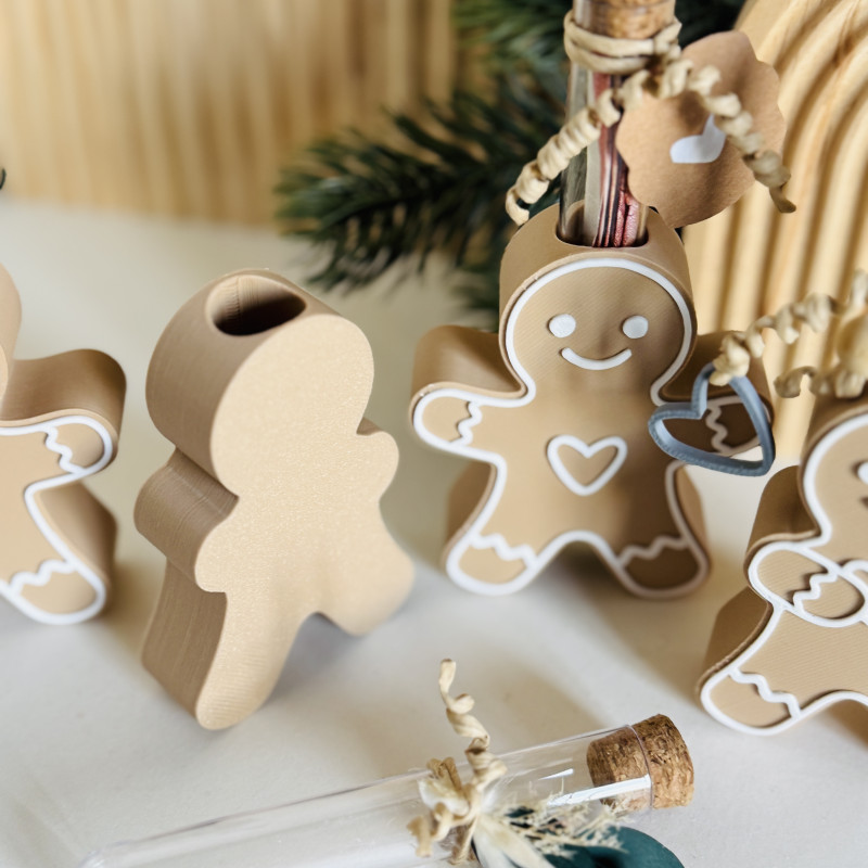 Zencefilli Kurabiye Adam Test Tüpü Tutucu - 3D Baskı Hediyelik