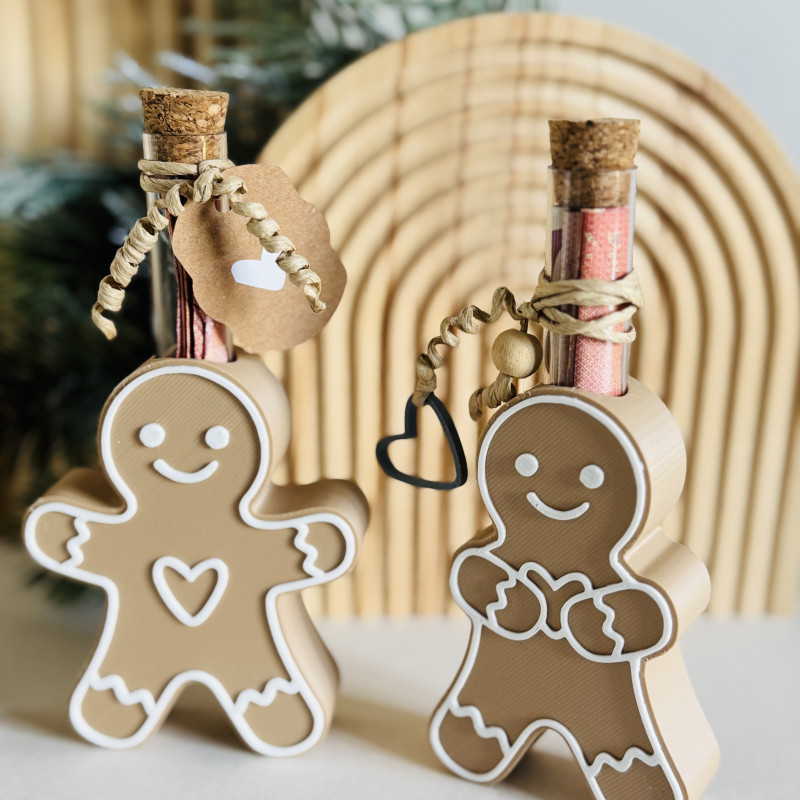 Zencefilli Kurabiye Adam Test Tüpü Tutucu - 3D Baskı Hediyelik