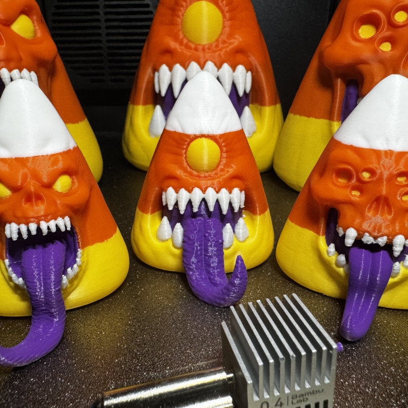 Cadılar Bayramı Şeker Mısır Canavarları 3D Baskı Dekor