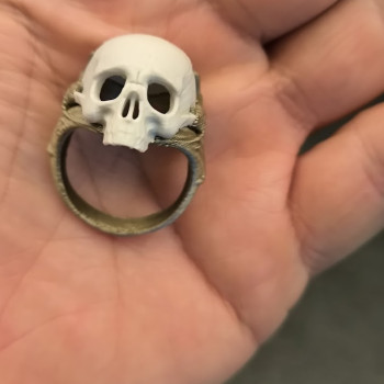 Özel Tasarım Kafatası Yüzük - 3D Baskılı Halloween Aksesuarı