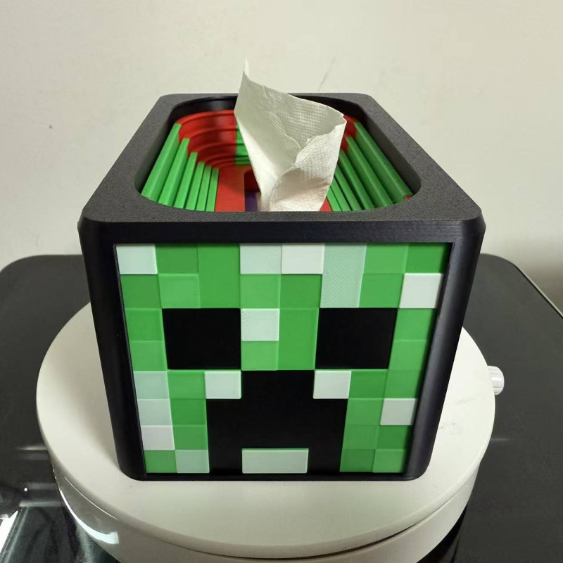 7 Halkalı Dekoratif İnişli Kağıt Mendil Kutusu - 3D Baskı Ev Aksesuarı