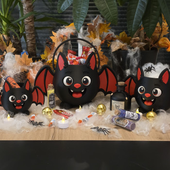 Yarasa Şekilli Halloween Şeker Kovası - 3D Baskı Dekor