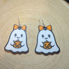 Sevimli Hayalet Halloween Küpeleri - 3D Baskılı Doğa Dostu Aksesuar