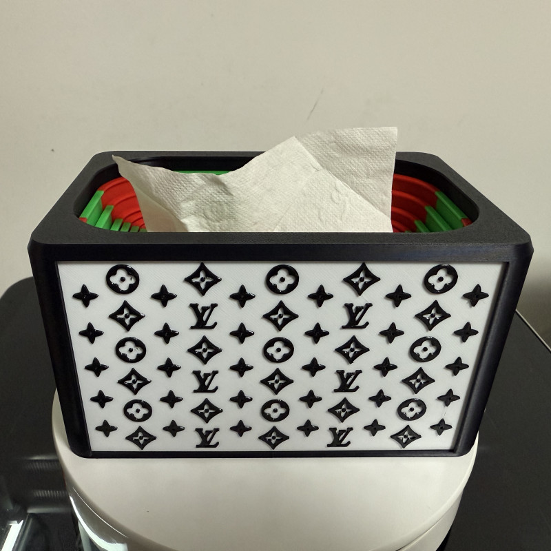 7 Halkalı Dekoratif İnişli Kağıt Mendil Kutusu - 3D Baskı Ev Aksesuarı