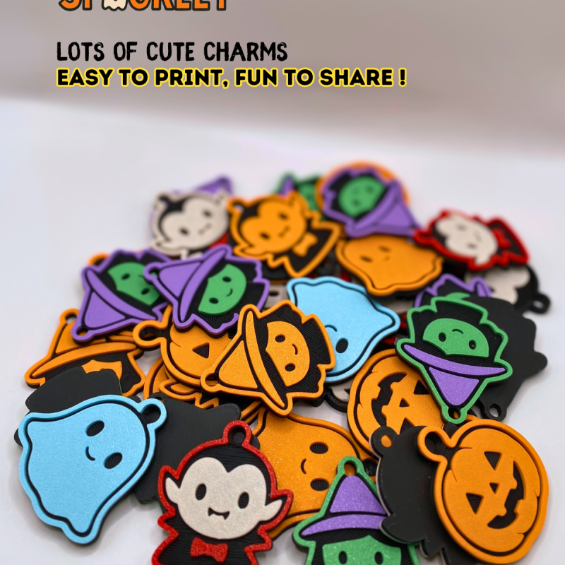 Sevimli Cadılar Bayramı Anahtarlık Koleksiyonu - 3D Baskı