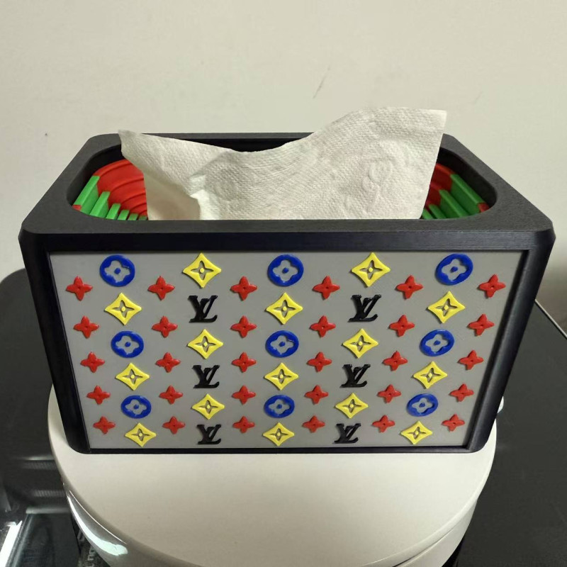 7 Halkalı Dekoratif İnişli Kağıt Mendil Kutusu - 3D Baskı Ev Aksesuarı