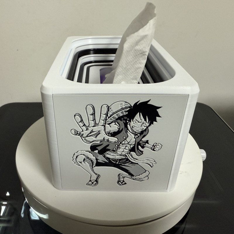 7 Halkalı Dekoratif İnişli Kağıt Mendil Kutusu - 3D Baskı Ev Aksesuarı