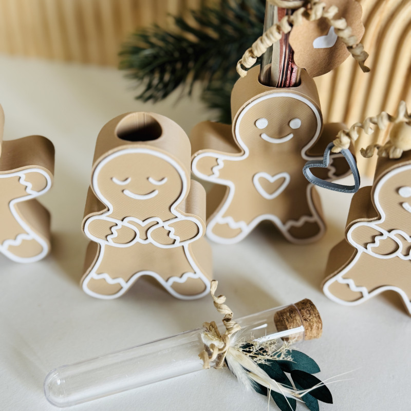 Zencefilli Kurabiye Adam Test Tüpü Tutucu - 3D Baskı Hediyelik