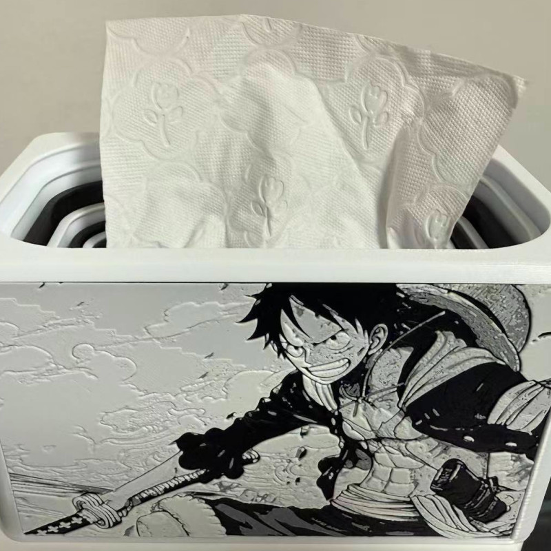 7 Halkalı Dekoratif İnişli Kağıt Mendil Kutusu - 3D Baskı Ev Aksesuarı