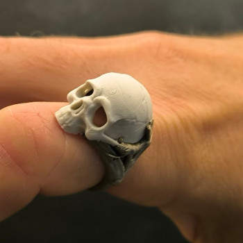 Özel Tasarım Kafatası Yüzük - 3D Baskılı Halloween Aksesuarı