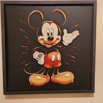 Renkli Mickey Mouse 3D Baskı Duvar Dekoru - 4 Renkli Hueforge