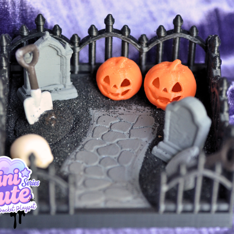 Sevimli Cadılar Bayramı Bahçesi - 3D Baskı Mini Oyuncak Seti