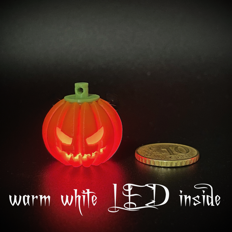 Halloween Işıklı Mini Balkabağı Küpe - 3D Baskı Dekorasyon