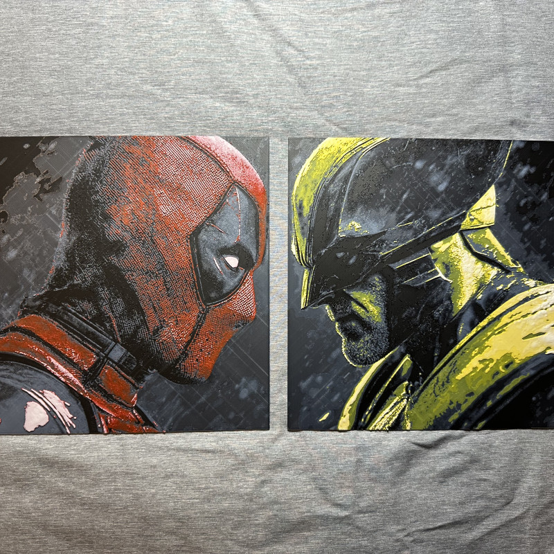 Deadpool & Wolverine 3D Baskılı Işık Panosu - Özel Tasarım