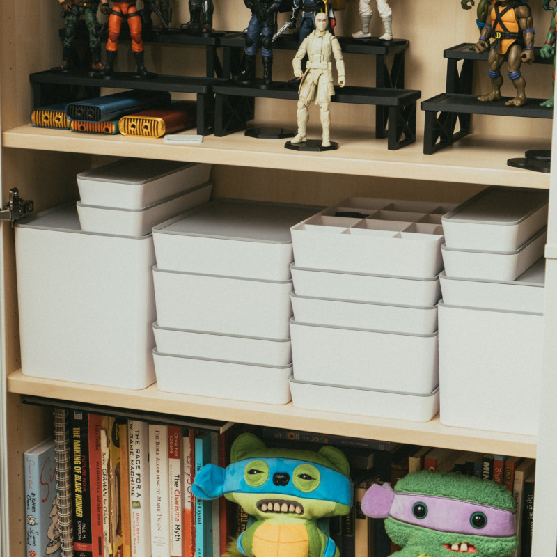 IKEA Billy Kitaplık İçin Yığılabilir 3D Baskılı Organizatör Kutular