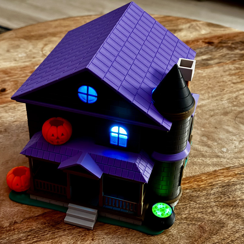 Cadı Evi 3D Baskı LED Aydınlatmalı Halloween Dekorasyon Cadı Evi 3D Baskı LED Aydınlatmalı Halloween Dekorasyon