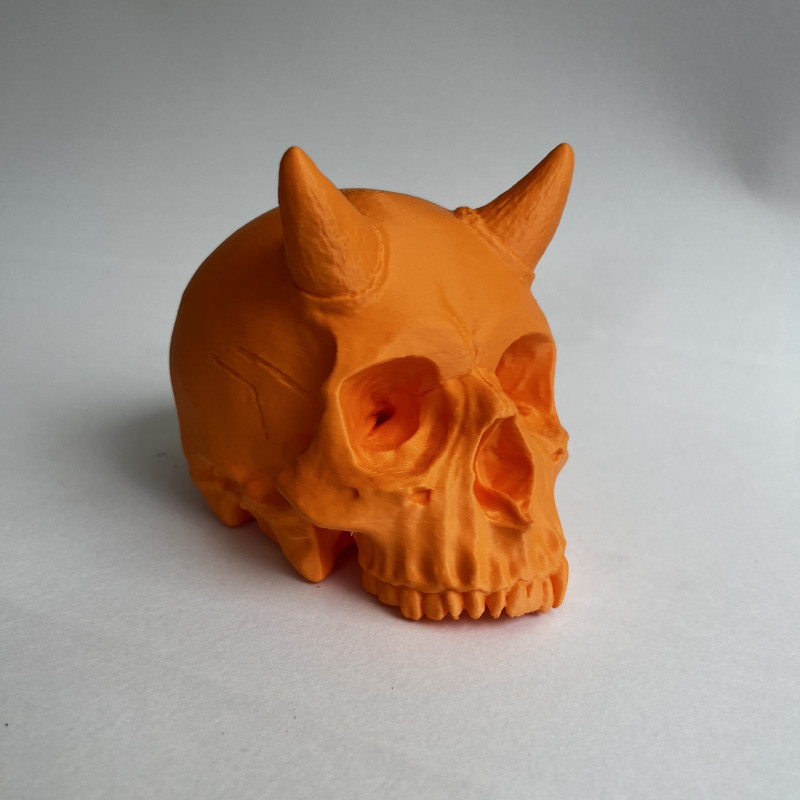 Şeytan Kafatası 3D Baskı Dekor - Cadılar Bayramı Masası Heykeli