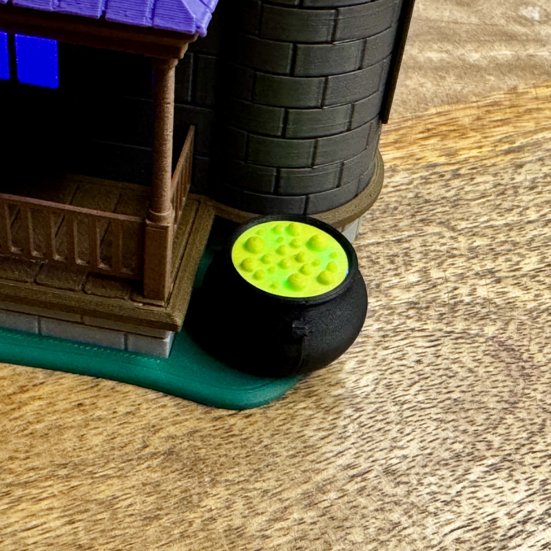 Cadı Evi 3D Baskı LED Aydınlatmalı Halloween Dekorasyon Cadı Evi 3D Baskı LED Aydınlatmalı Halloween Dekorasyon