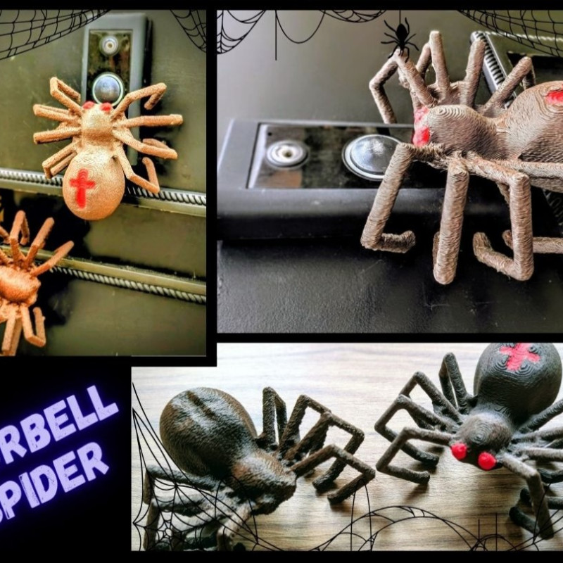 Kapı Zili Örümcek Dekoru - 3D Baskılı Halloween Süsü