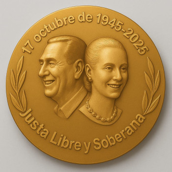 Perón ve Evita Anı Madalyası - 3D Baskı Koleksiyon Parçası