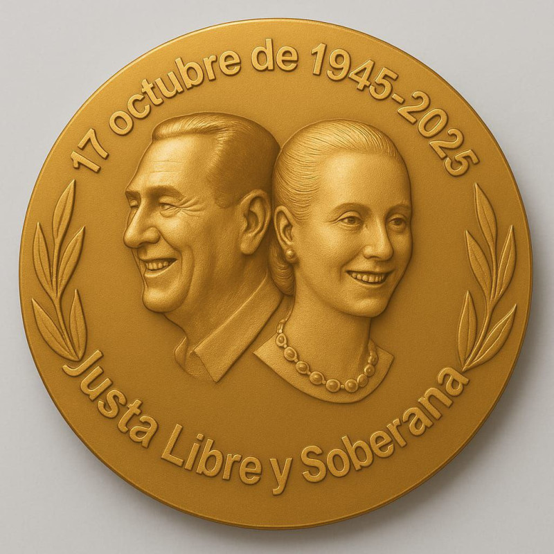 Perón ve Evita Anı Madalyası - 3D Baskı Koleksiyon Parçası