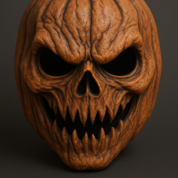 Korkunç Cadılar Bayramı Balkabağı Maske - 3D Baskılı Yüz Maskesi