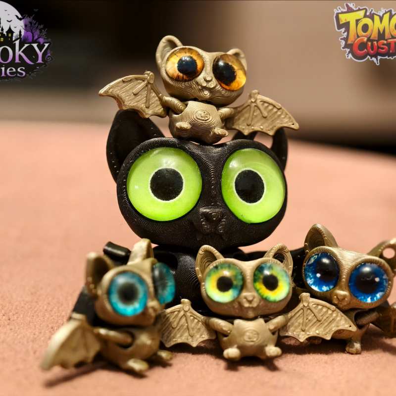 Sevimli Eklemli Yarasa Anahtarlık - 3D Baskı Mini Figür