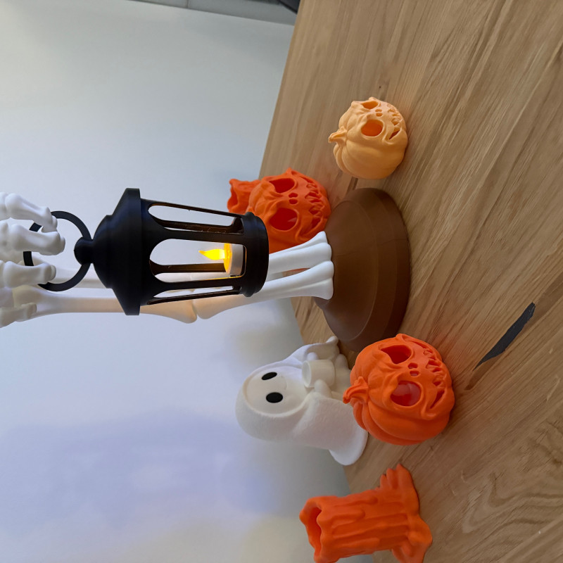 Ölümsüz Fener - İskelet Halloween Dekoru 3D Baskı