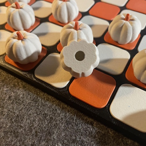 Manyetik Balkabağı Dama Seti - 3D Baskılı Oyun