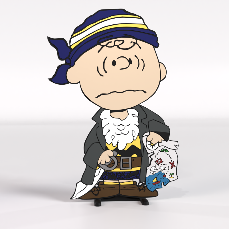 Charlie Brown Korsan Halloween 3D Baskı Dekorasyon - Renkli Duvar Süsü