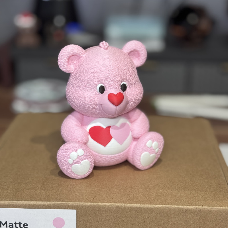 Pembe Çift Kalpli Somurtkan Ayı 3D Baskı Modeli