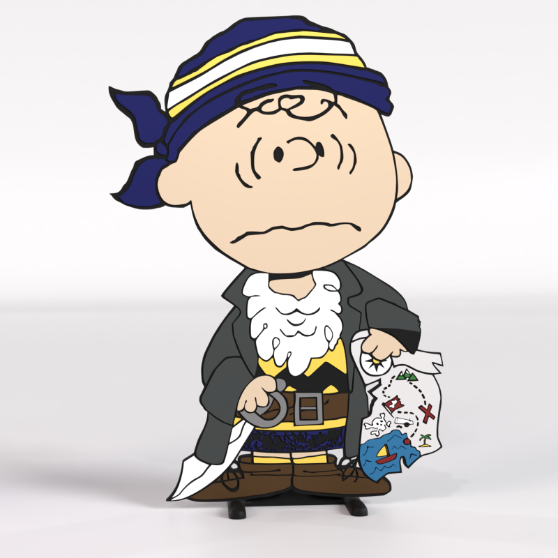 Charlie Brown Korsan Halloween 3D Baskı Dekorasyon - Renkli Duvar Süsü