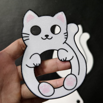 Komik Kedi Göz Oyuncağı - Hareketli Gözler 3D Baskı Anahtarlık