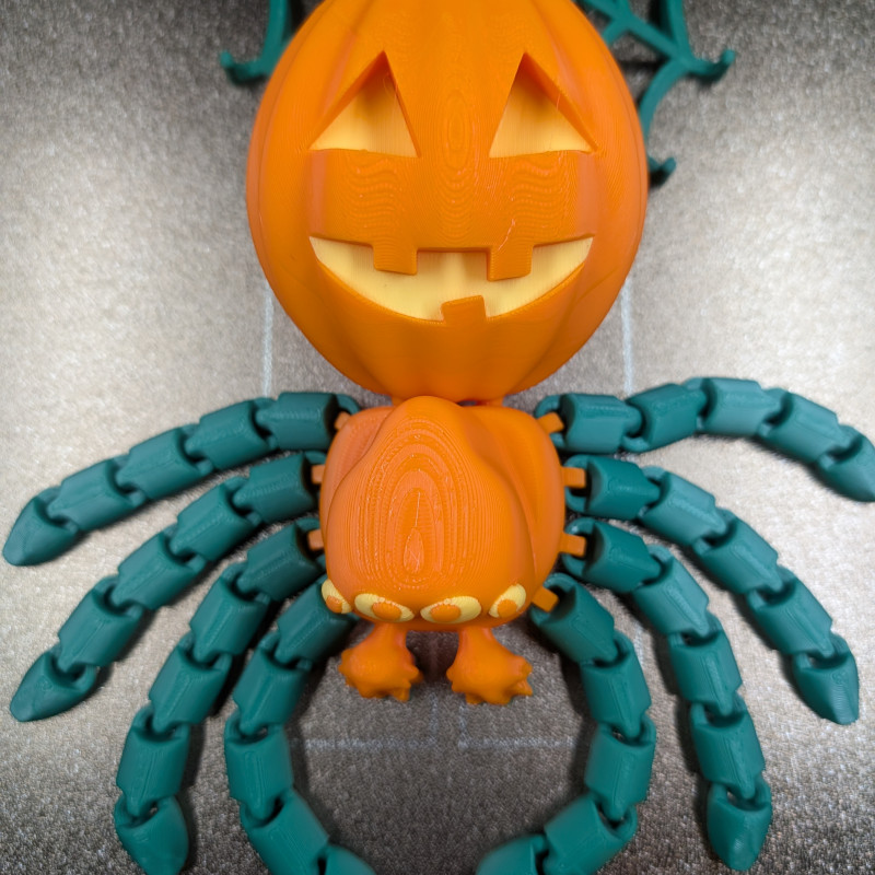 Eklemli Kabak Örümceği - Geri Çekilebilir Ağlı 3D Baskı Dekor Eklemli Kabak Örümceği - Geri Çekilebilir Ağlı 3D Baskı Dekor