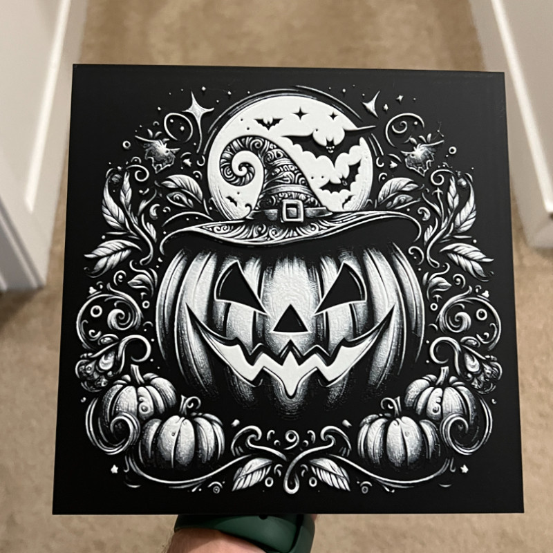 Cadılı Balkabağı 3D Baskı Dekor - Hueforge Modeli