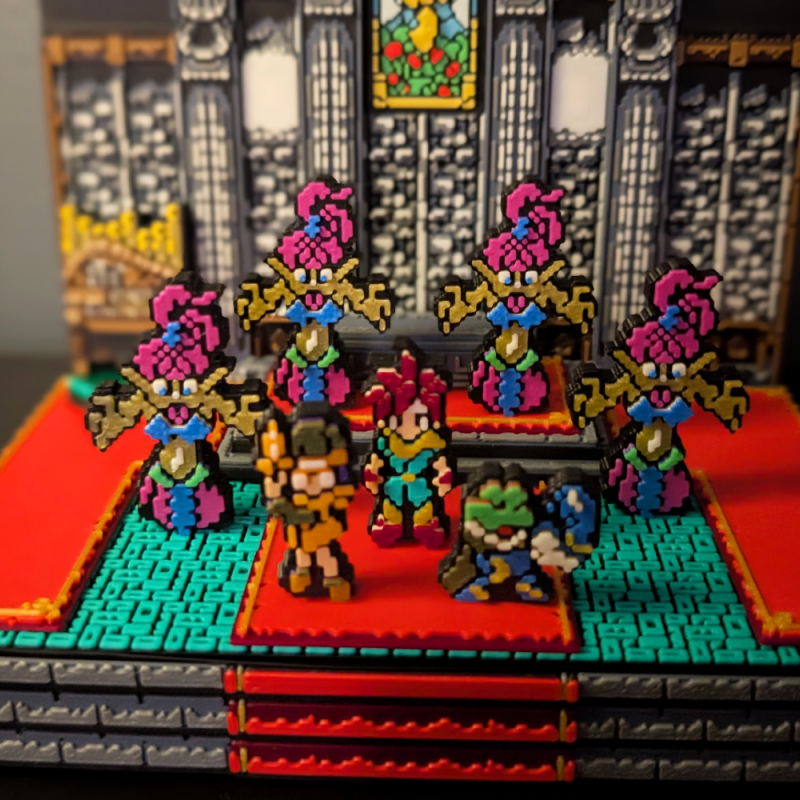 Chrono Trigger Katedral Sahnesi 3D Diorama - Nostaljik SNES Model