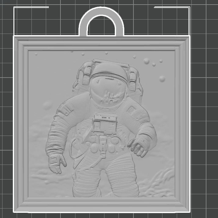 3D Astronot Portre Kabartma Heykeli - Dekoratif Uzay Sanatı