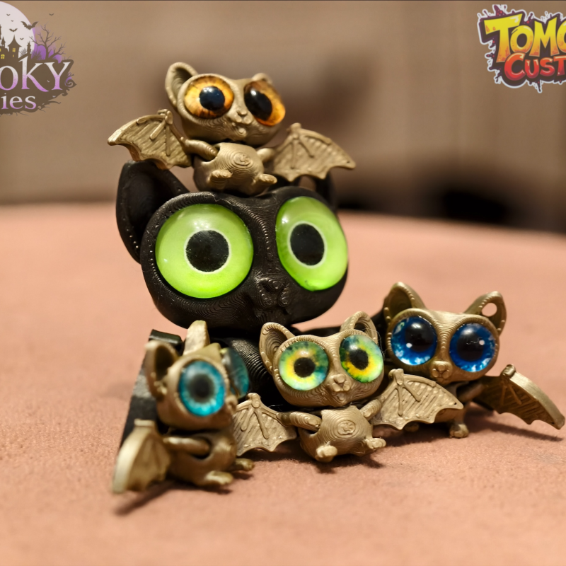 Sevimli Eklemli Yarasa Anahtarlık - 3D Baskı Mini Figür