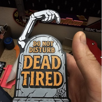 Cadılar Bayramı Kapı Asıcısı - Ölü Yorgun Tema 3D Baskı Dekor