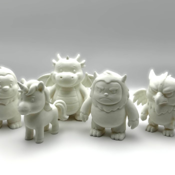 Efsanevi Yaratıklar 3D Baskılı Mini Figür Seti - Yeti, Bigfoot, Ejderha, Griffin, Unicorn
