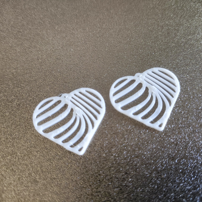 Parmak İzi Kalpli 3D Baskı Küpe - Bağlanma Tasarımı