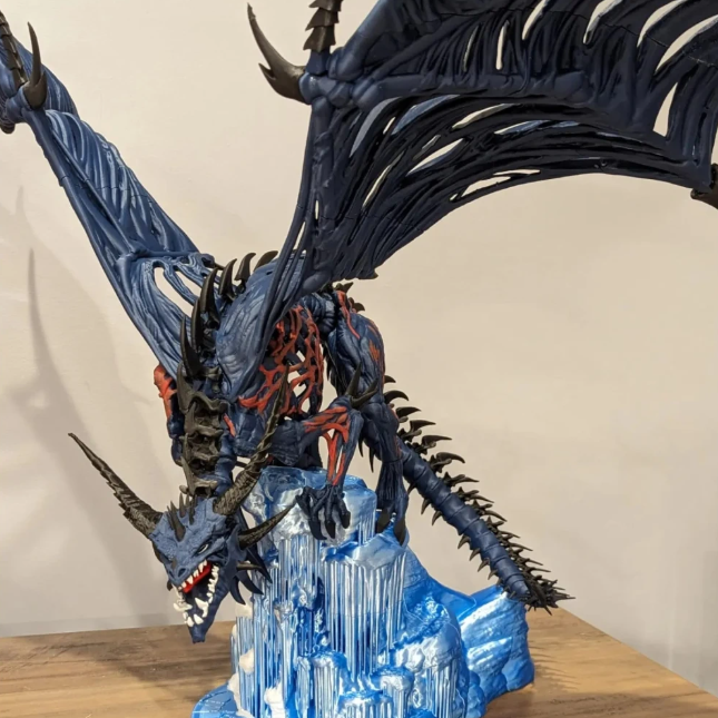 Halloween Frost Wyrm 3D Baskılı Ejderha Diorama - Korku Koleksiyonu