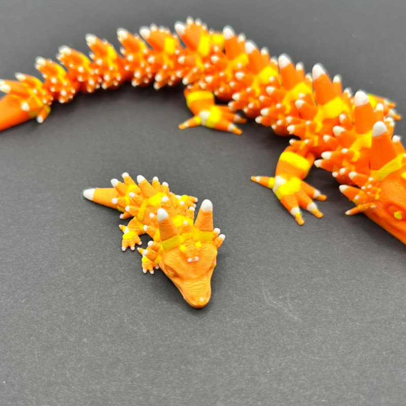 Mini Şeker Mısır Ejderhası - 3D Baskı Hareketli Oyuncak