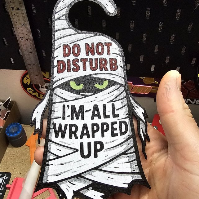 Cadılar Bayramı Kapı Kancası - 3D Baskılı Rahatsız Etmeyin Aksesuarı