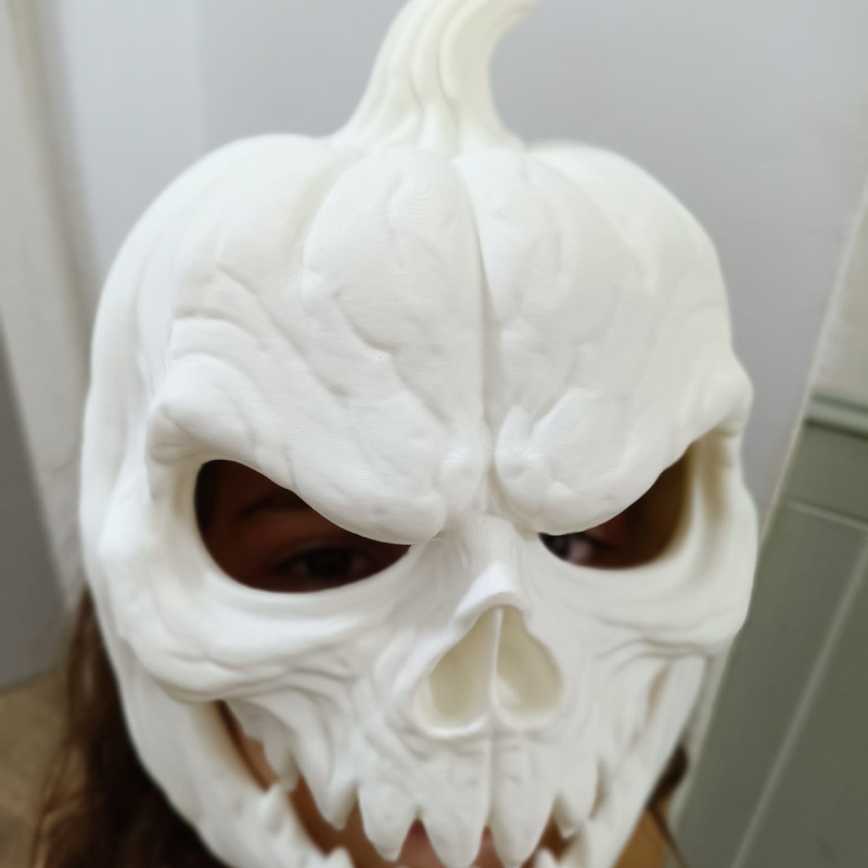 Korkunç Cadılar Bayramı Balkabağı Maske - 3D Baskılı Yüz Maskesi