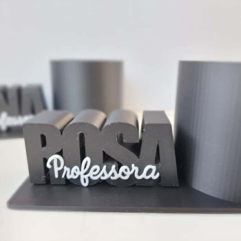 Kişiselleştirilmiş Kalemlik - Öğretmen İsimli 3D Baskı