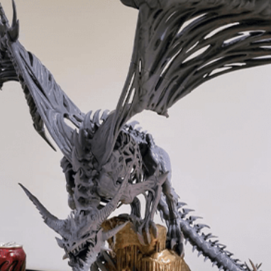 Halloween Frost Wyrm 3D Baskılı Ejderha Diorama - Korku Koleksiyonu